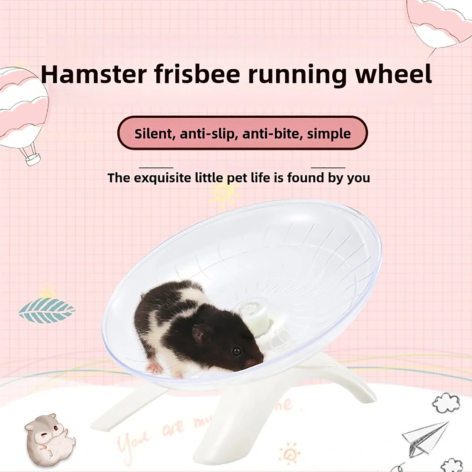 Hamster Chinchilla Jogging Sturdy Strong Non-slip Exercise Wheel Small Animal Fitness Entertainment Quiet Toy Accessories