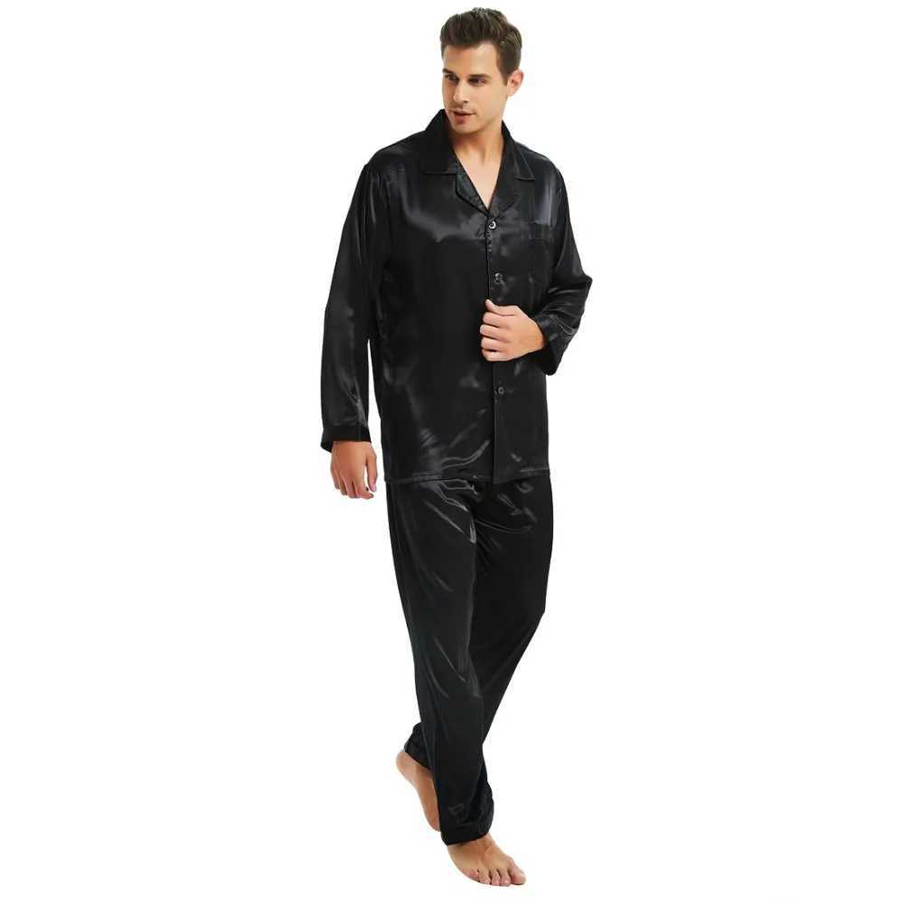 Mens Silk Satin Pajamas Set Pajama Pyjamas Set PJS Set Sleepwear Loungewear SMLXL2XL3XL4XL__Perfect GiftsXJ241227