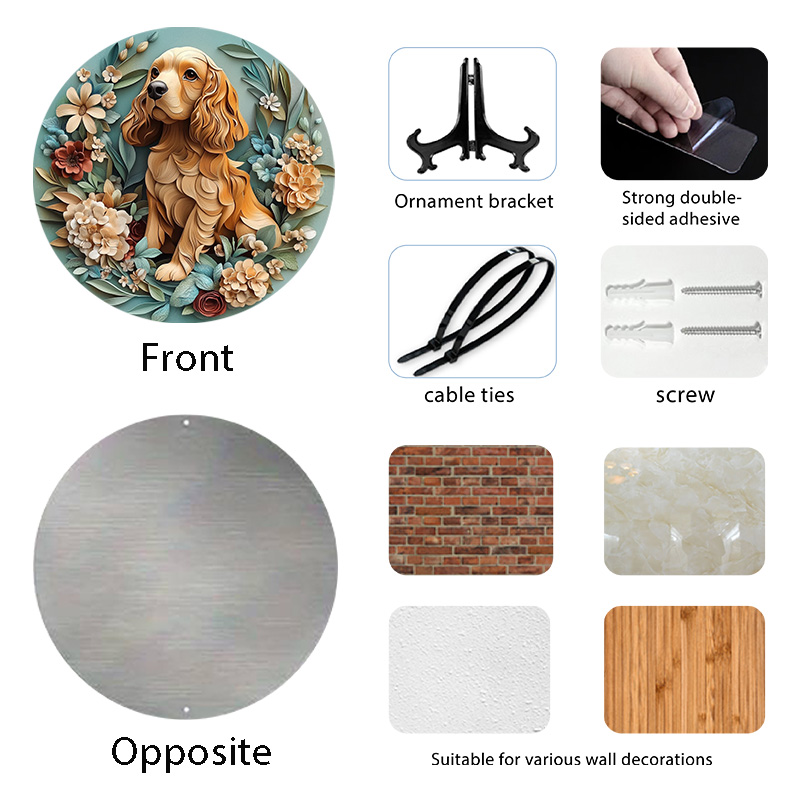 "Custom American Cocker Spaniel Pet Ornaments - Ultra High Definition Circular Aluminum Decorative Paintings&Souvenir Tombstones