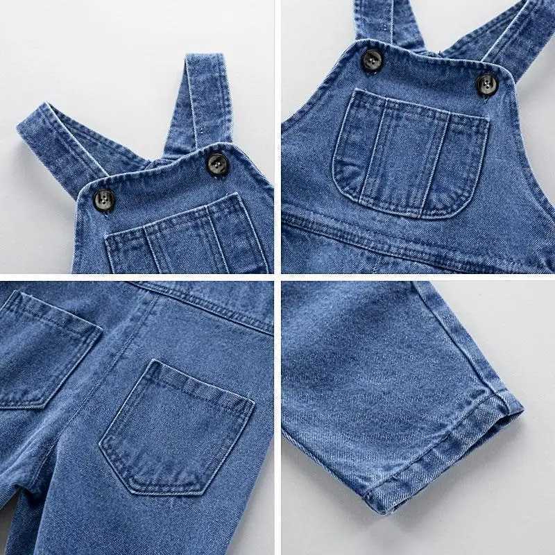 Spring and Autumn New Childrens Overalls Boys and Girls Universal Fashion Jeans Baby Foreign Flavor Versatile Denim Overalls W241227