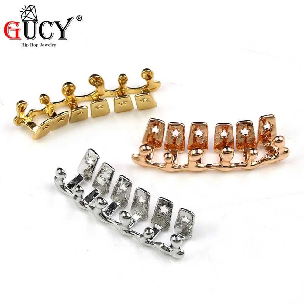 GUCY New Fit Gold Color Plated Hip Hop Teeth Grills Water Drip Grillz Cs Lower Bottom Tooth Grill Halloween Gift W241227
