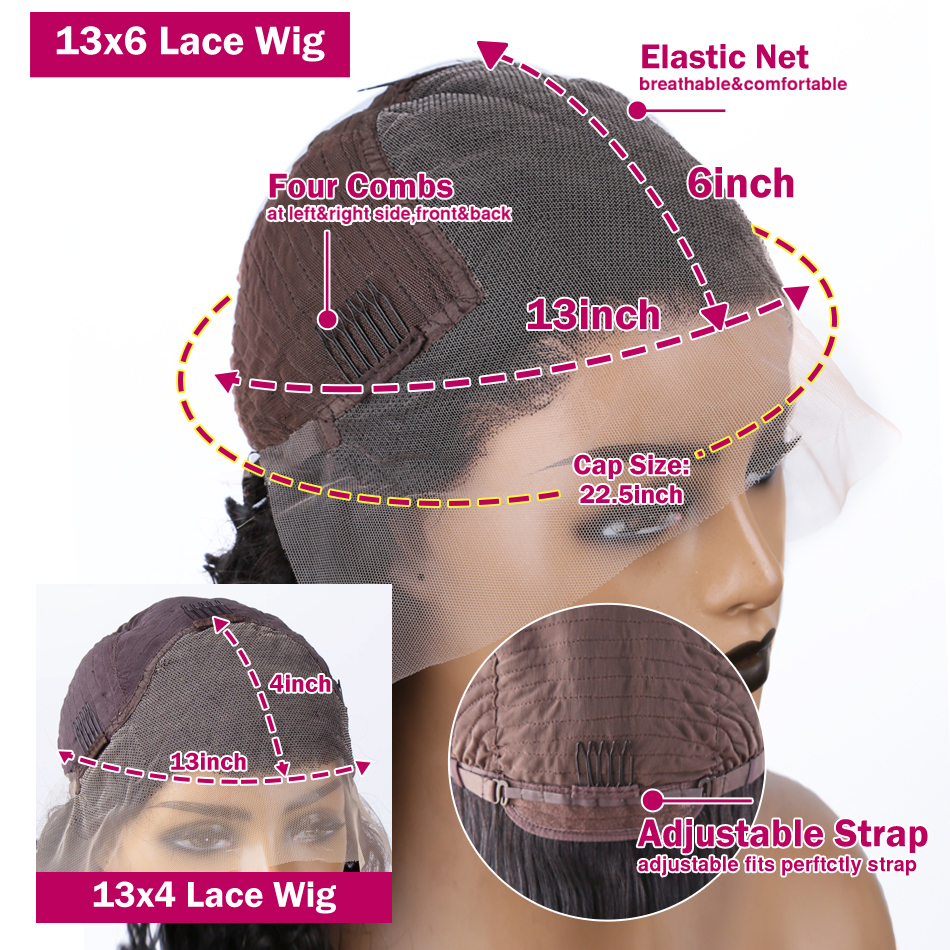 Luvin Ombre Highlight 13X4 Front Wig Human Hair 1B/30 Black Brown Body Wave Wigs Transparent Lace Brazilian For Women