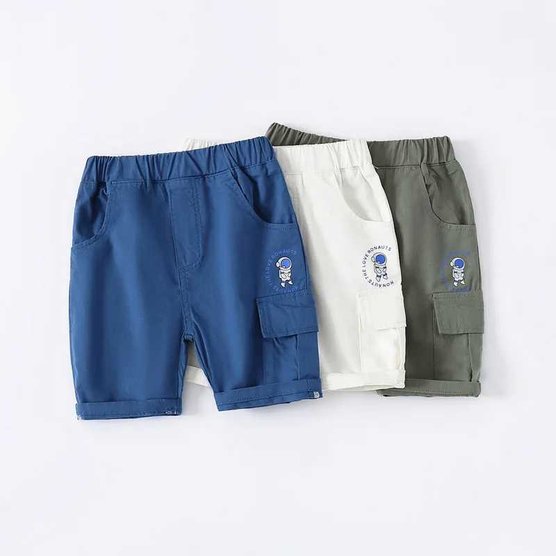 Boys Summer Shorts Children Knee Lenth Beach Pant Cotton Elastic Waist Toddler Trousers Kids Clothes W241227