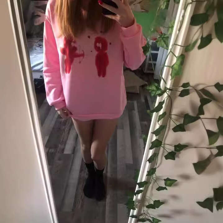 Autumn and winter Y2K fashion trend cartoon printed pattern casual hooded loose hoodie