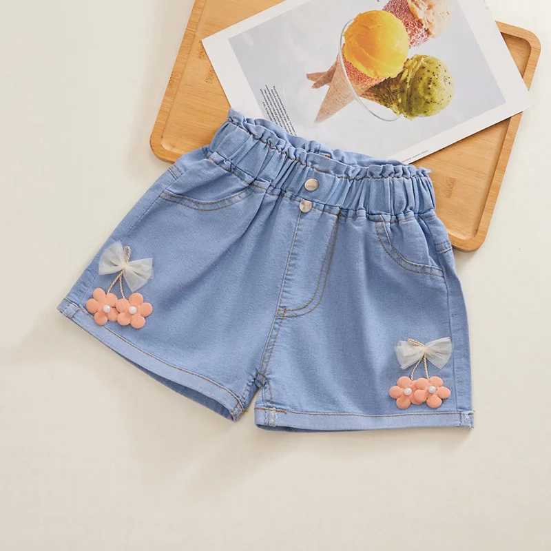 2024 New Summer Girls Cool Cute Denim Clothing Shorts Pants Jeans Clothes Children Girls Casual Short Trousers Infant Bottoms W241227