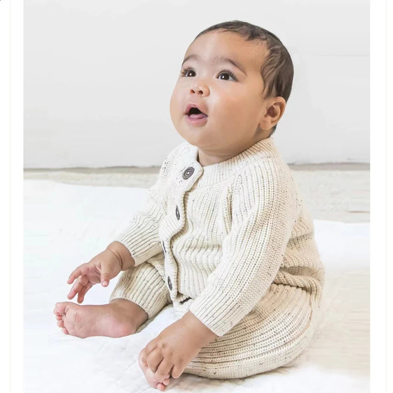 Autumn Infant Baby Girls Boys Knitted Jumpsuit Toddler Baby Girl Boys Long Sleeved Knitting Romper Children Clothes 241226