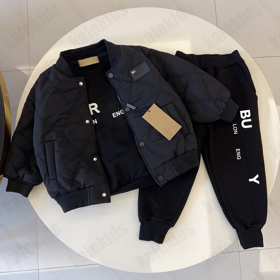 kids designer clothes 3pcs set thick sets kid clothing children luxury classic brand boys girls skirt fashion dress suit children high quality CRD2412271F9