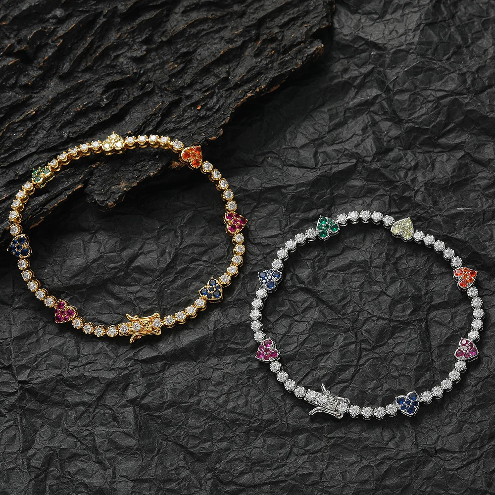 Multicolor Stone Bracelet Women CZ Tennis Chain Bracelet Fashion Jewelry BB141 241227