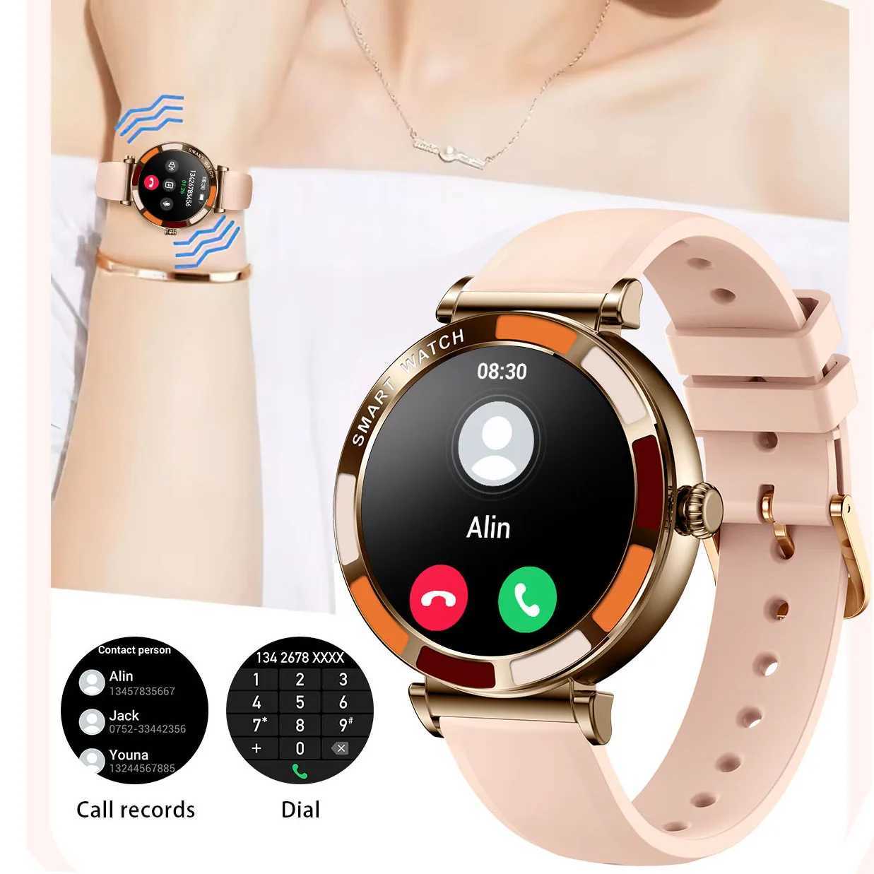 Ladies Luxury Smart Watch for Android iOS HD Sn Call Health Monitoring Fitness Tracker Wen Diamond Smartwatch Z241225
