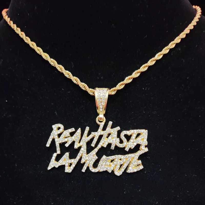 Men Women Hip Hop etter Pendant Necklace 4mm Tennis chain d out Bling Hiphop pendants Necklaces Fashion Charm JewelryXJ241227