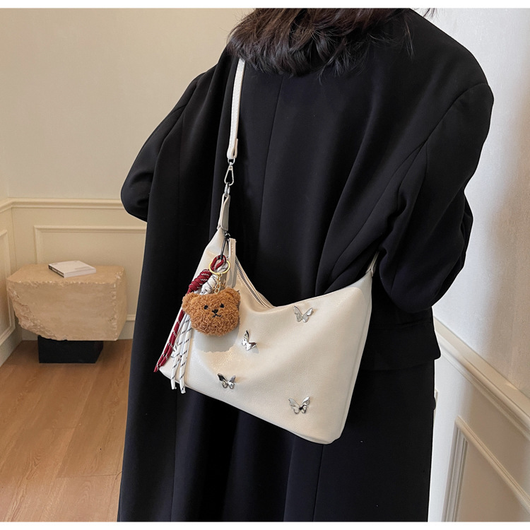 2025 New Fashionable Design Butterfly Shoulder Bag for Women, Large Capacity Commuter Diagonal Cross Bag Multi functional Bag