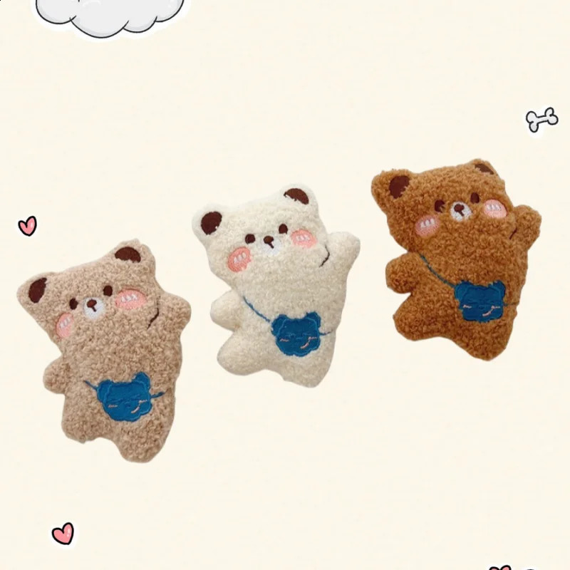 6 pcs Plush Mini Bears Brooch Pin Cartoon Stuffed Bear Brooch for Cloth Bag Accessory 241227