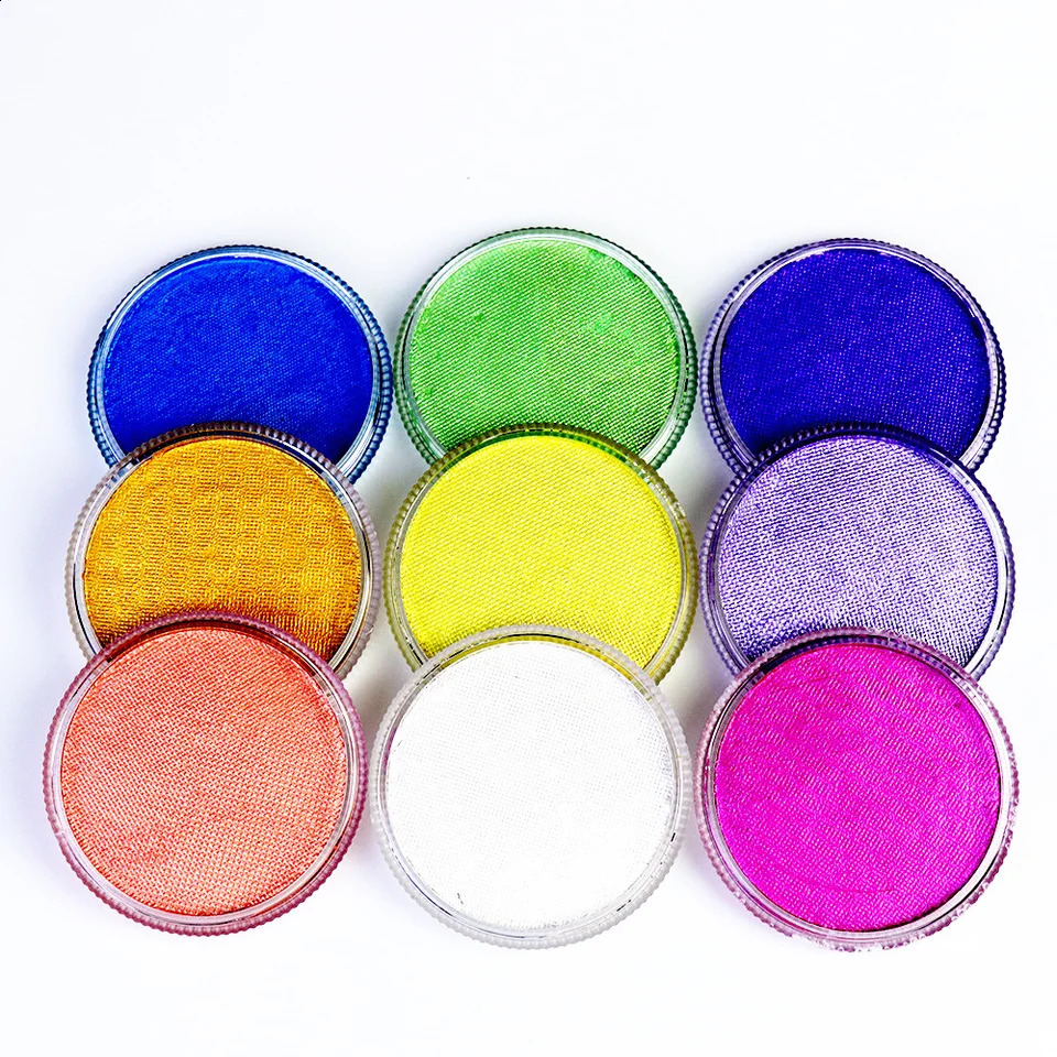 Non Toxic Water Activated Face Paint Makeup Pearly Metallic Color Party Christmas Cosplay 30g Easily Washable Body Painting 241224