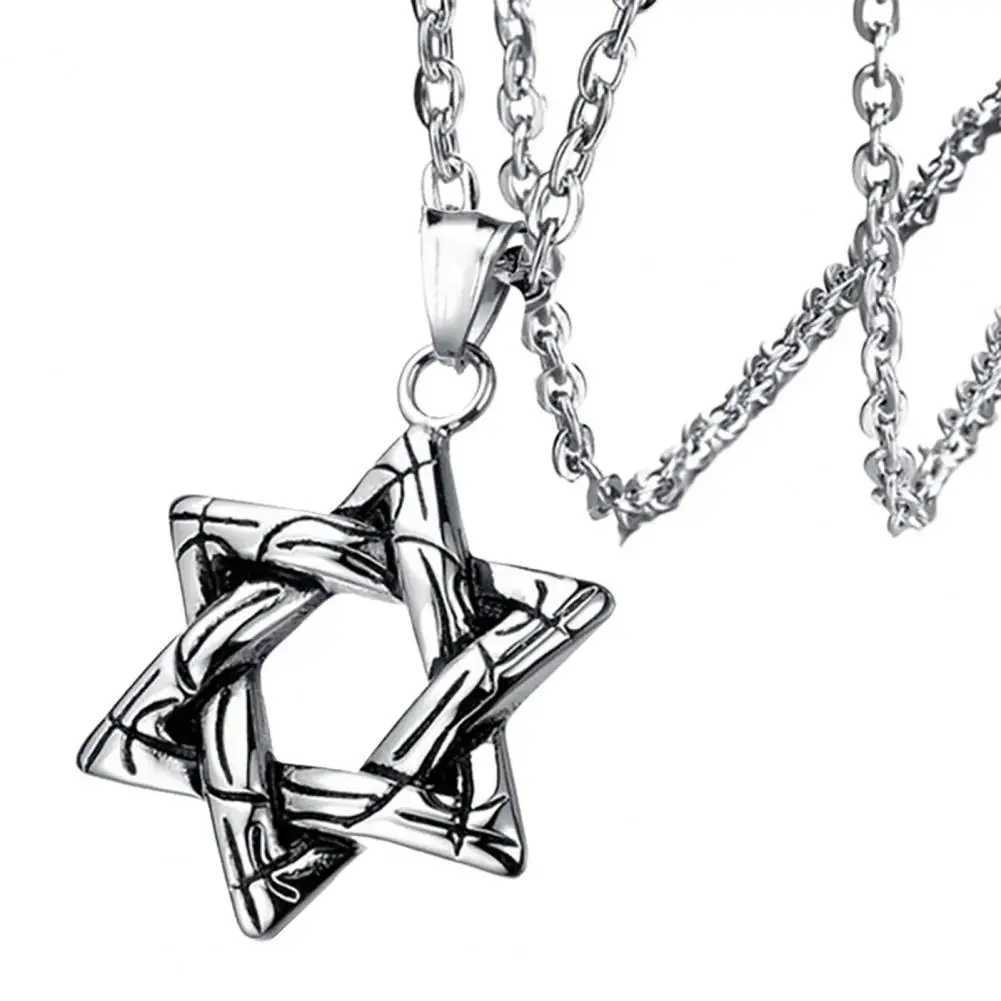 Men Necklace Solid Color Star She Hip-hop Style Retro Men Pendant Chain Necklace on Neck 2023XJ241227