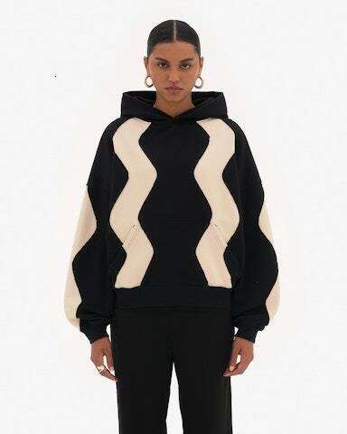 Autumn and winter new hoodie collar contrasting color loose Y2K street unisex long sleeved top