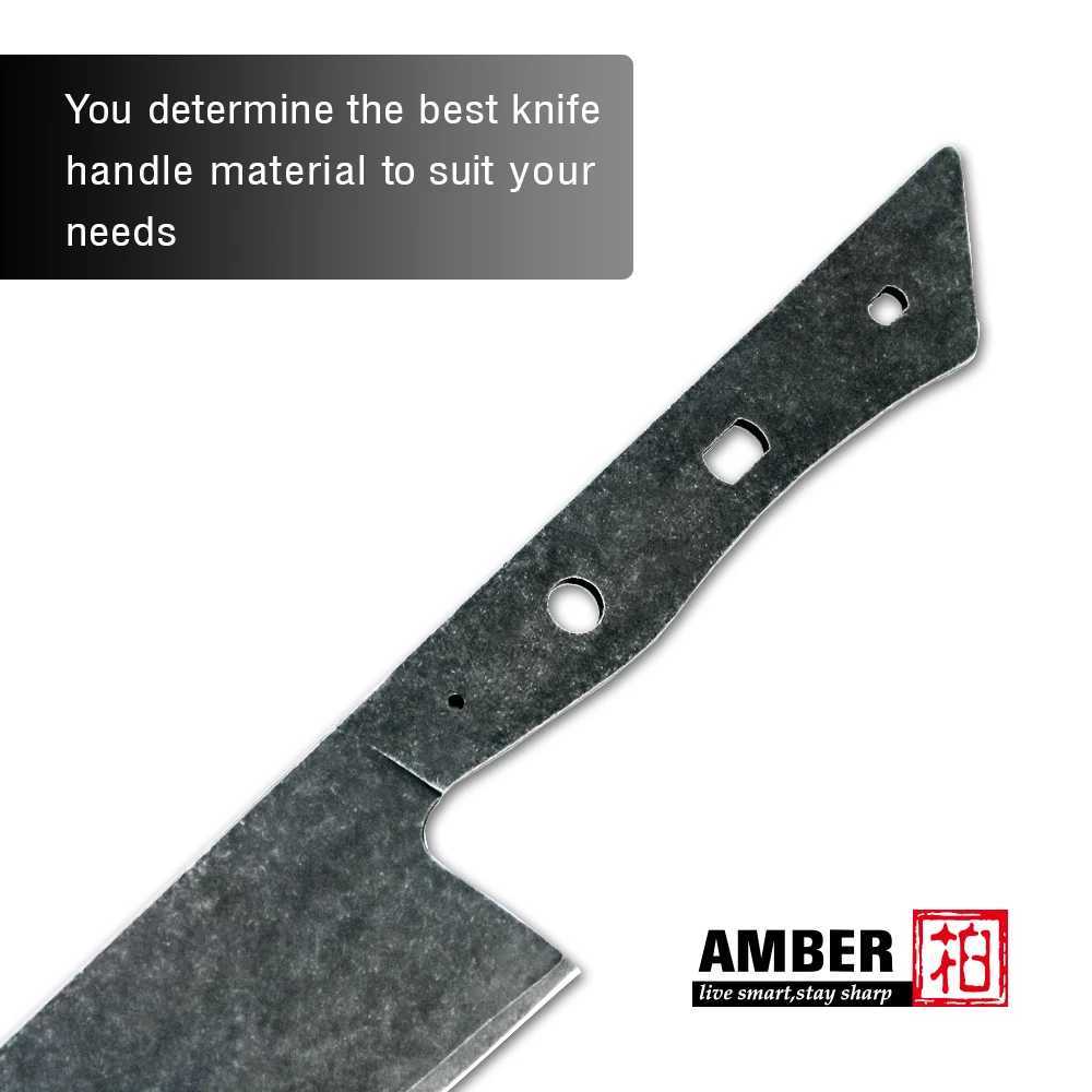 Amber 3-layer laminated steel semi-finished knife blank DIY high carbon chef Kiritsuke Nakiri blade without handle Y241227