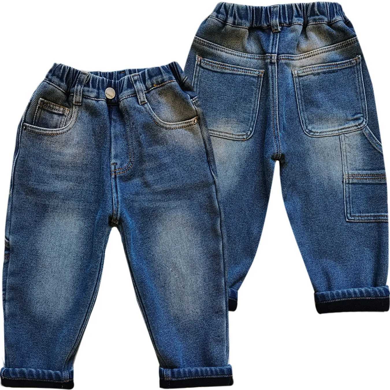 5157 winter warm Loose for strong soft denim and fleece 12M-4 years kids jeans boys jeans W241227