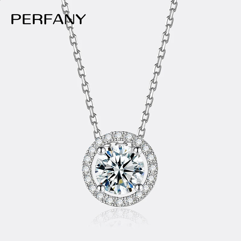 PERFANY 0512CT Necklace for Women S925 Pure Silver Round Laboratory Diamond Pendant Fashionable Wedding Jewelry 241226