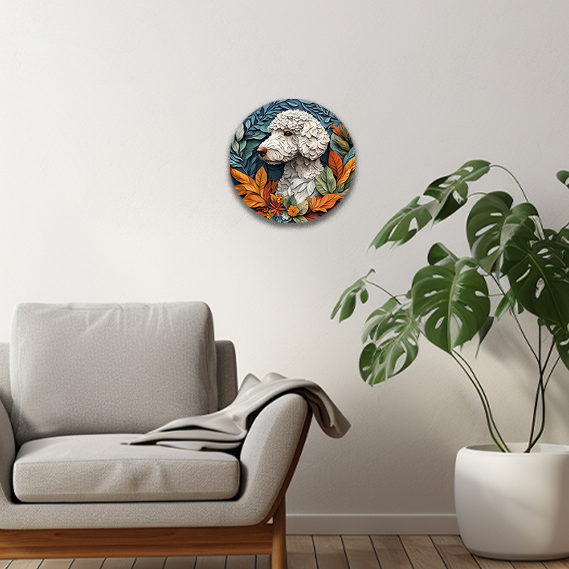 Customized Bedlington Terrier Pet Ornaments - Circular Aluminum Decorative Paintings & Souvenir Tombstones