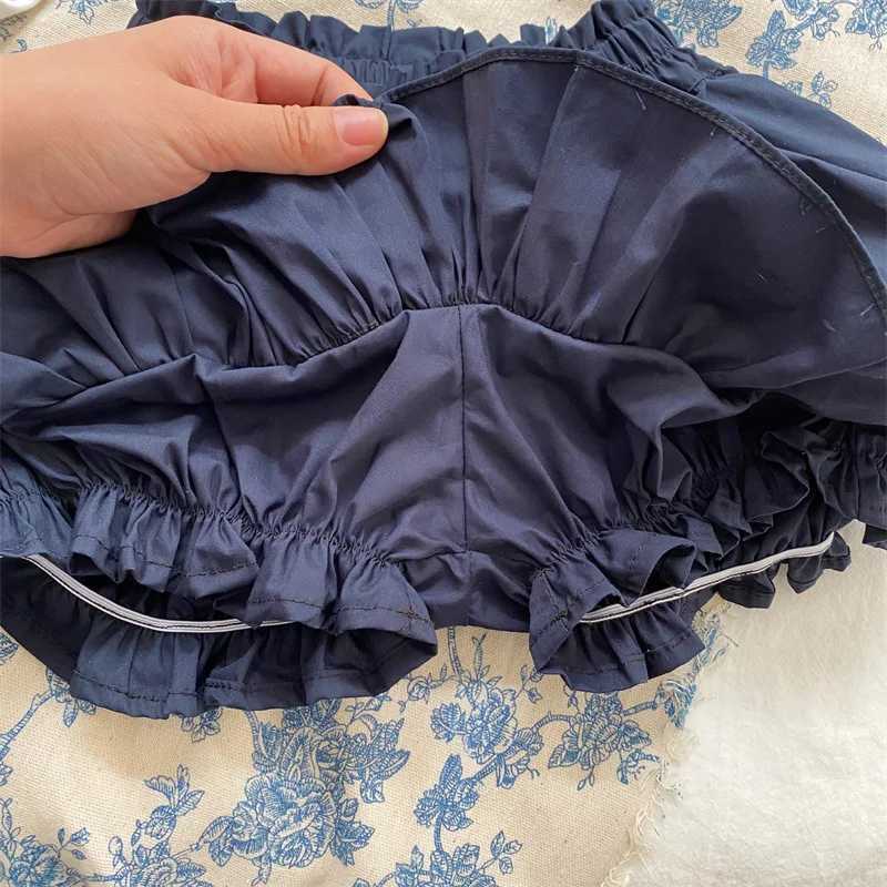 young deer 2024 Summer Korean Style Toddlers Girls Layered Skirts Solid Color Baby Kids Ruffles Shorts W241227