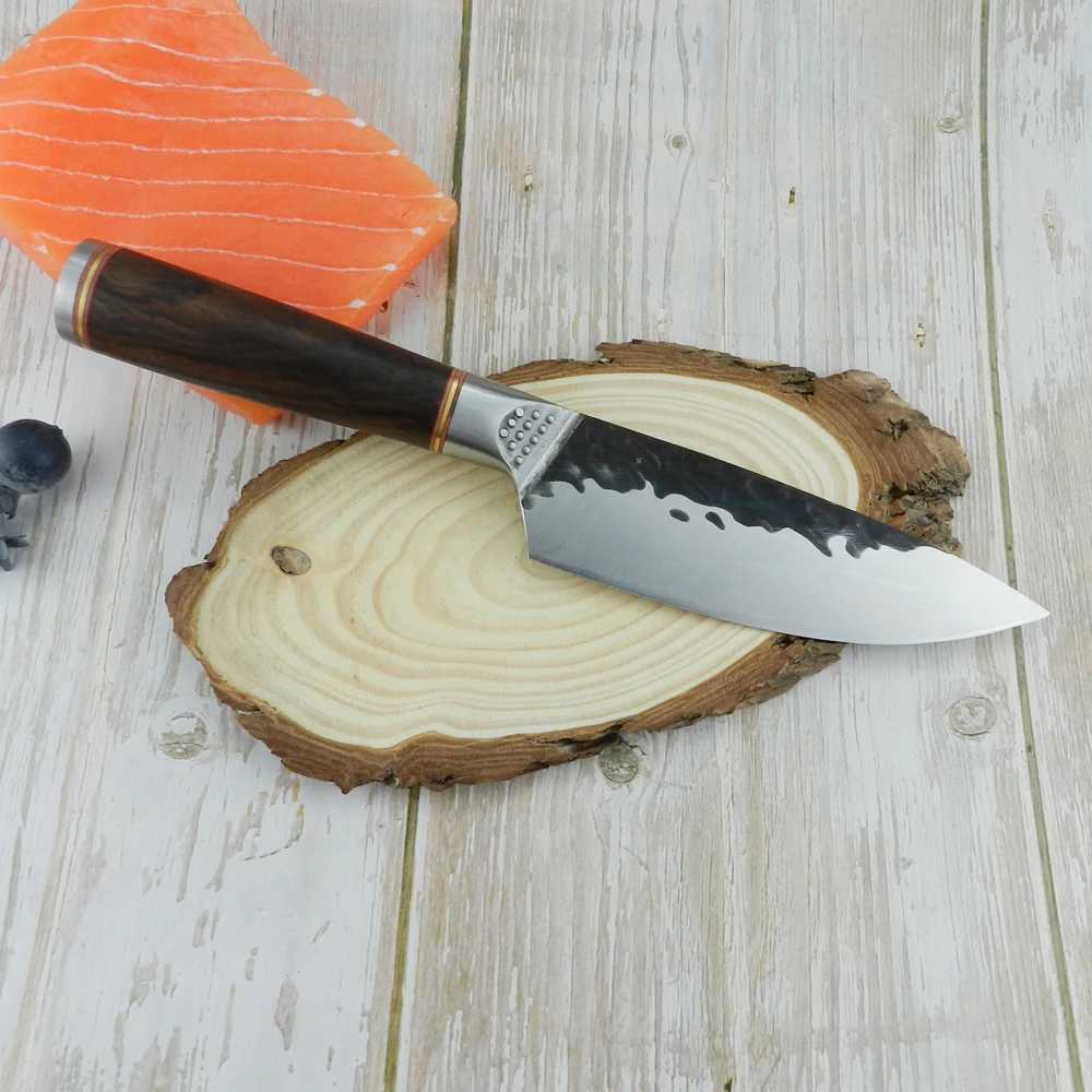 RZD forged steel chef cooking knife 5-inch fruit knife 5CR15mov blade cover camping pocket tool accessories Y241227