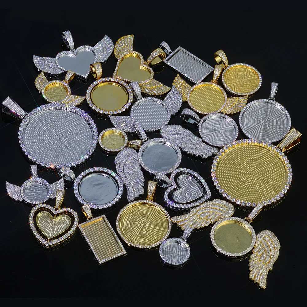 Customized Picture Pendant Necklaces Hip Hop Jewelry Personalized Circle Chain Memory Photo Medal Pendant Christmas Gifts XJ241227