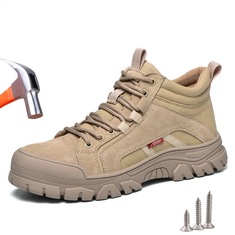 Work Safety Shoes Men Women Protective Steel Toe Safety Boots Indestructible Breathable Wrap Head Work Sneakers 241226