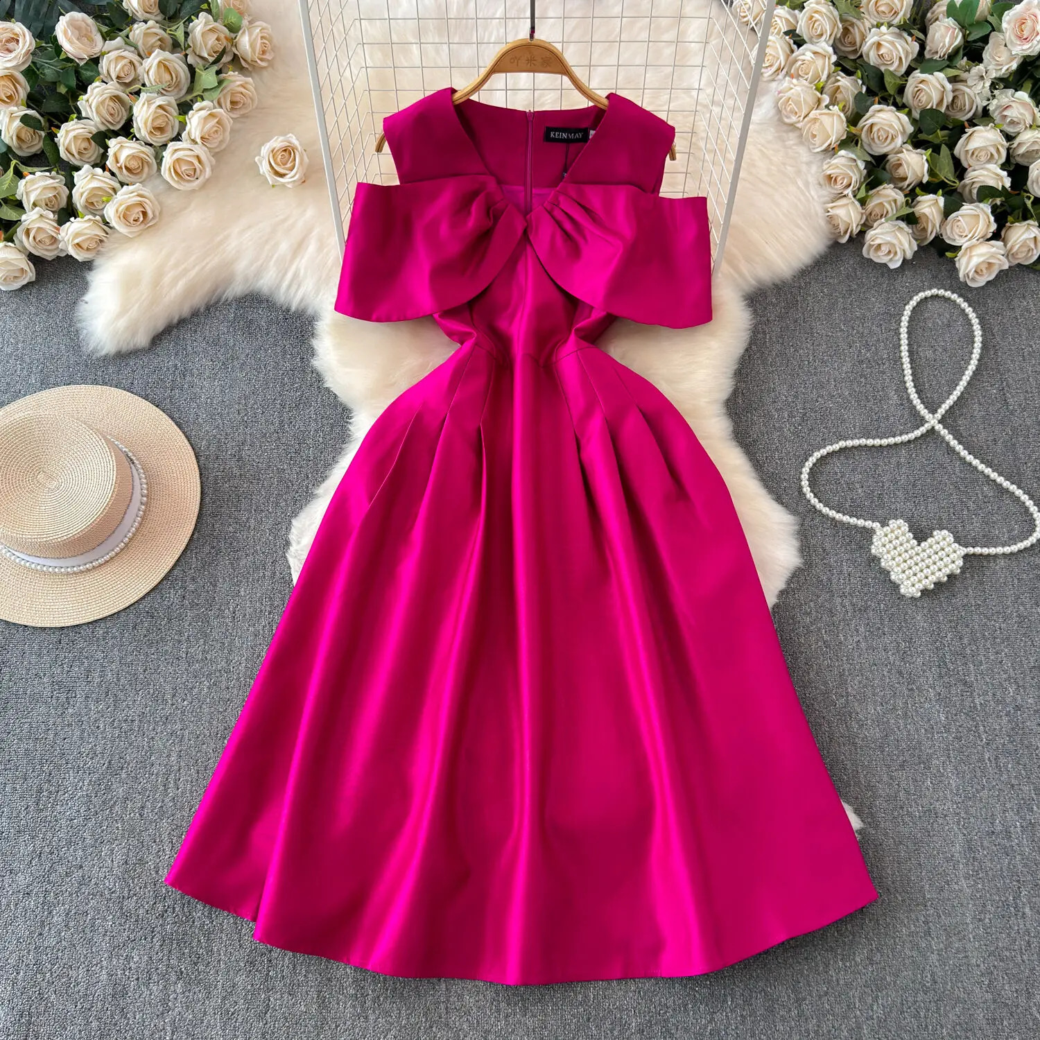 Summer Evening Prom Long Dresses Women Formal Occasions Off Shoulder Solid Bow Empire Birthday Wedding A-Line Party Vestidos 241223