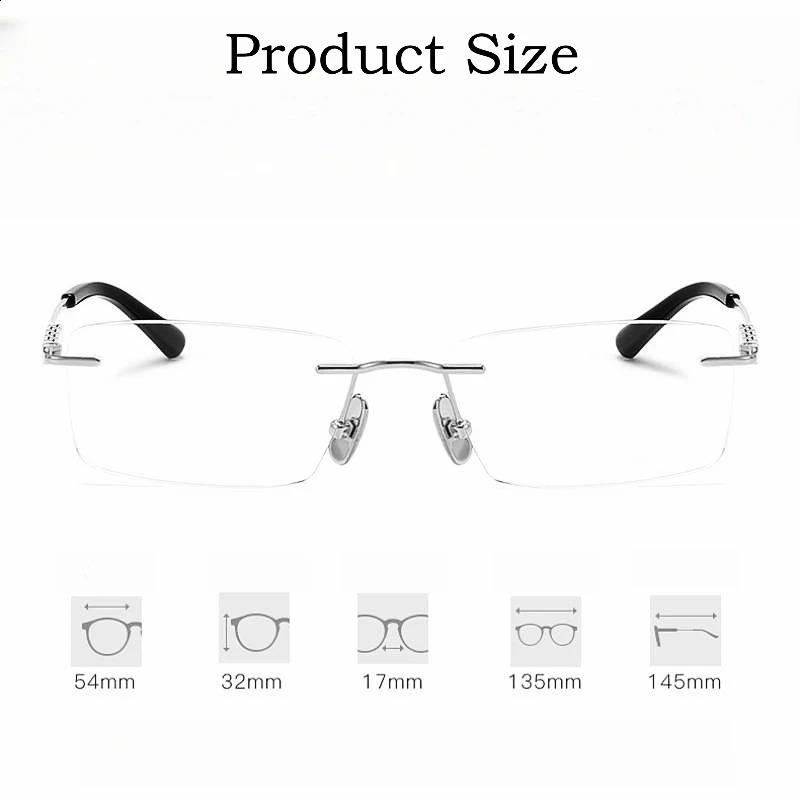 YIMARUILI Business Ultra-light Eyewear Retro Fashion Optical Prescription Mens Rimless Glasses Frame 241227