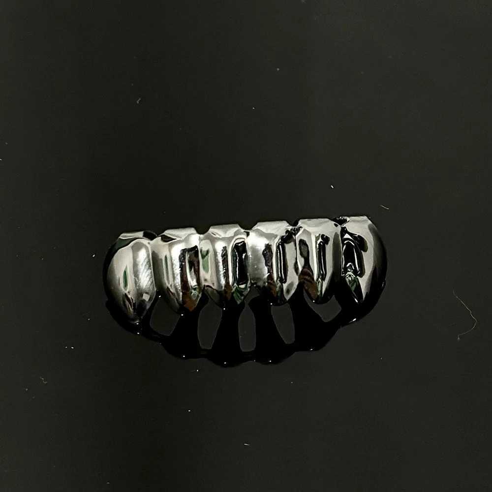 Rachelz Gold Silver DIY 2/6 Top Bottom Glossy Teeth Grilz Hip Teeth Cs for Women and Men Jewelry Halloween Gifts W241227