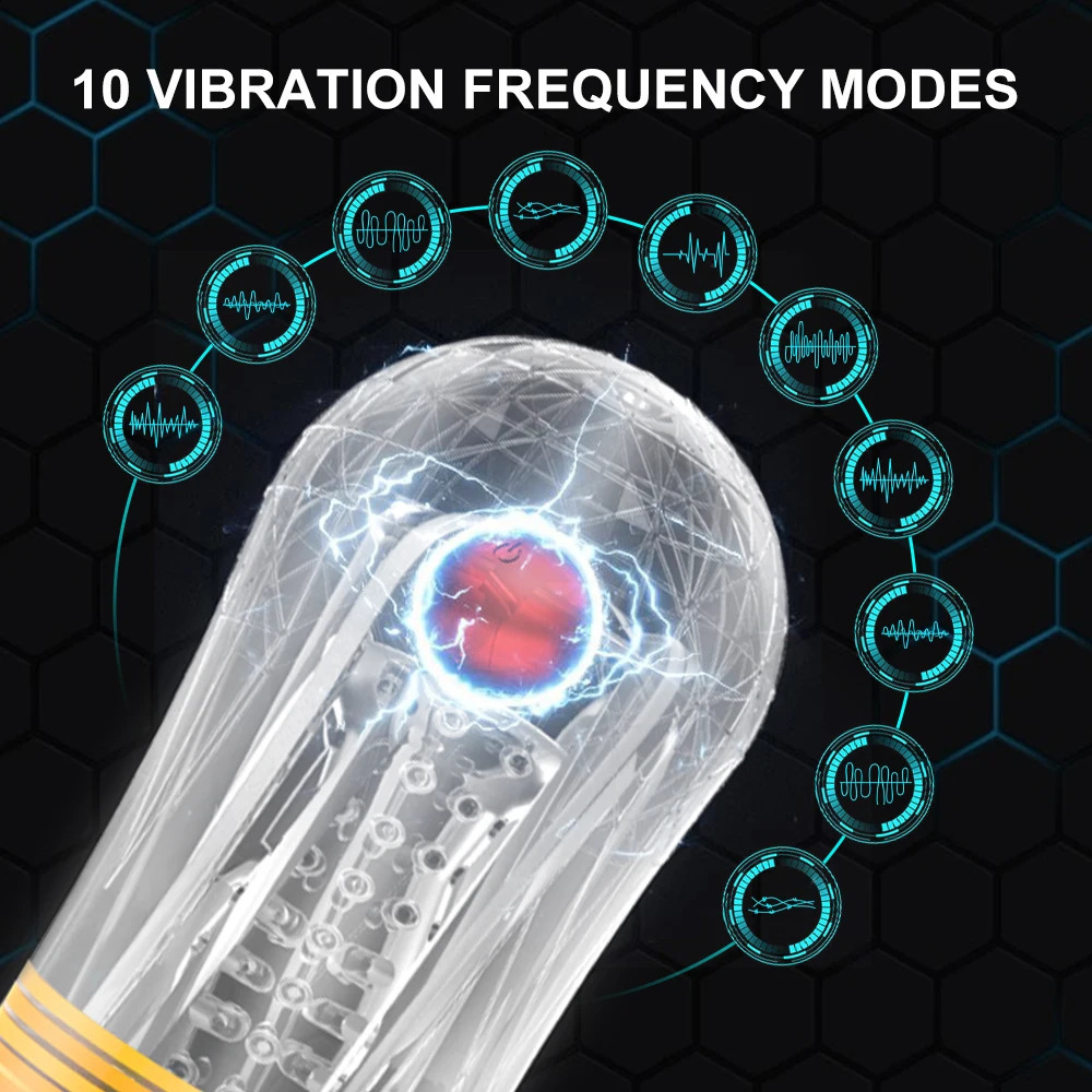 Silicone Masturbation Cup Penis Endurance Exercise Vibrating Male Masturbator Vagina Sex Toys For Men Adult Product w241226