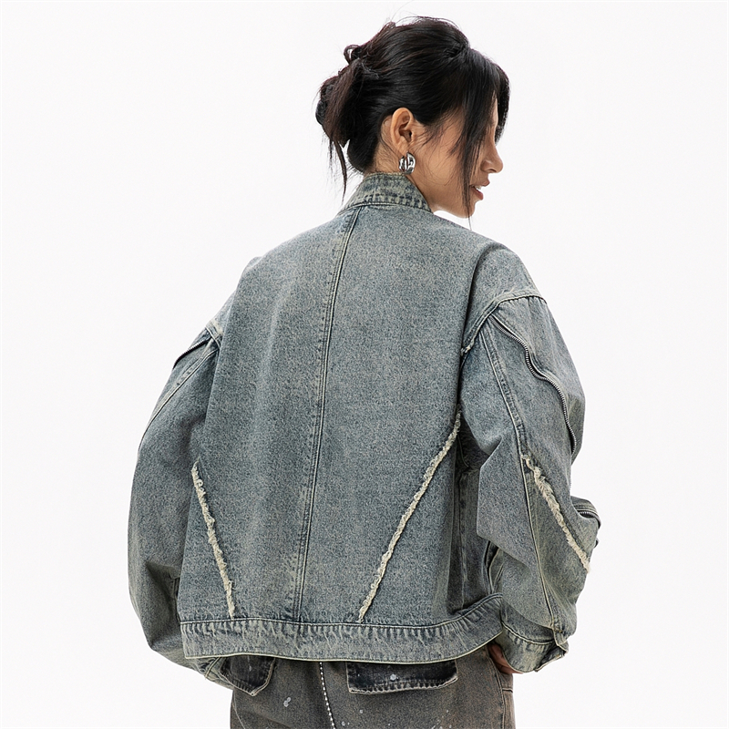 Women's Denim Jacket Blue Cropped Cowgirl Clothes Lady Jeans Jackets Woman 2025 New in Outerwears Women's Clothing 2025 Sales