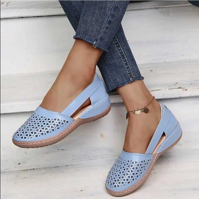 High Quality Womens Sandals Summer Handmade Ladies Shoes Leather Breathable Sandals Women Flats Retro Style Cusomized Support Slipper T241227