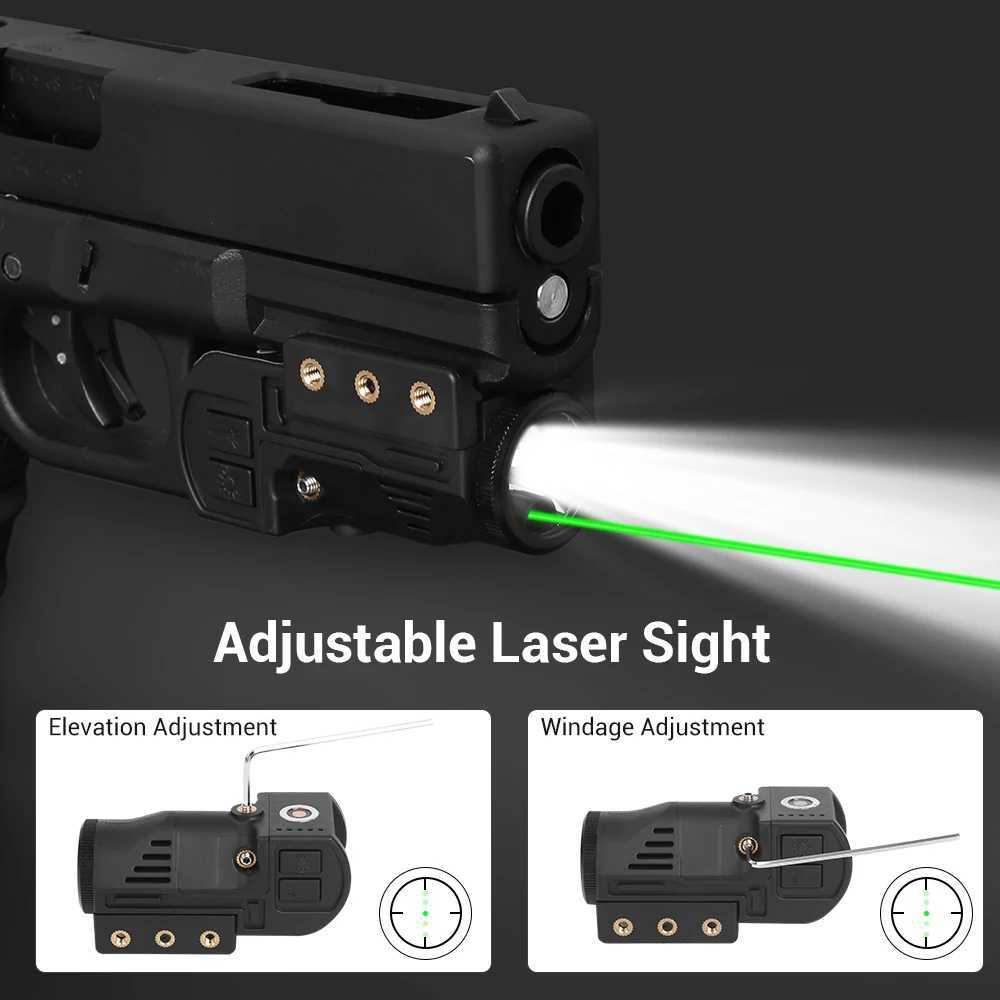 Tactical Weapon Gun Light Laser Flashlight Combo Combat 500 Lumens Flash Light Pistol Light with Laser for Handgun Rifle ShotgunW241227