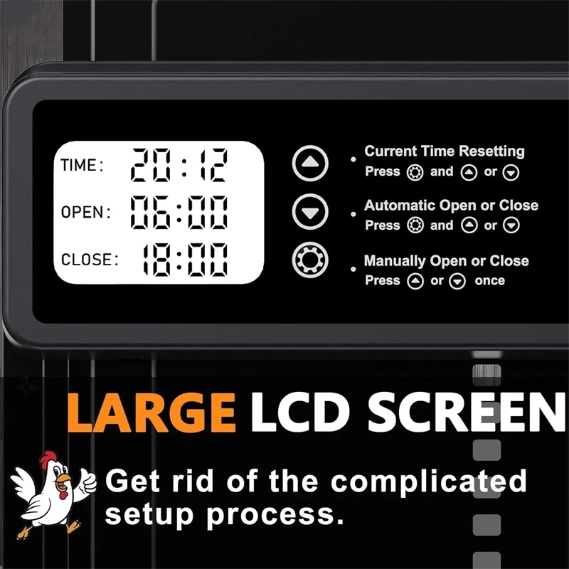 Automatic Chicken Coop Door Intelligent Timer Electric Aluminum Timing Opener Auto Chicken Door Farm Automatic Management Tool