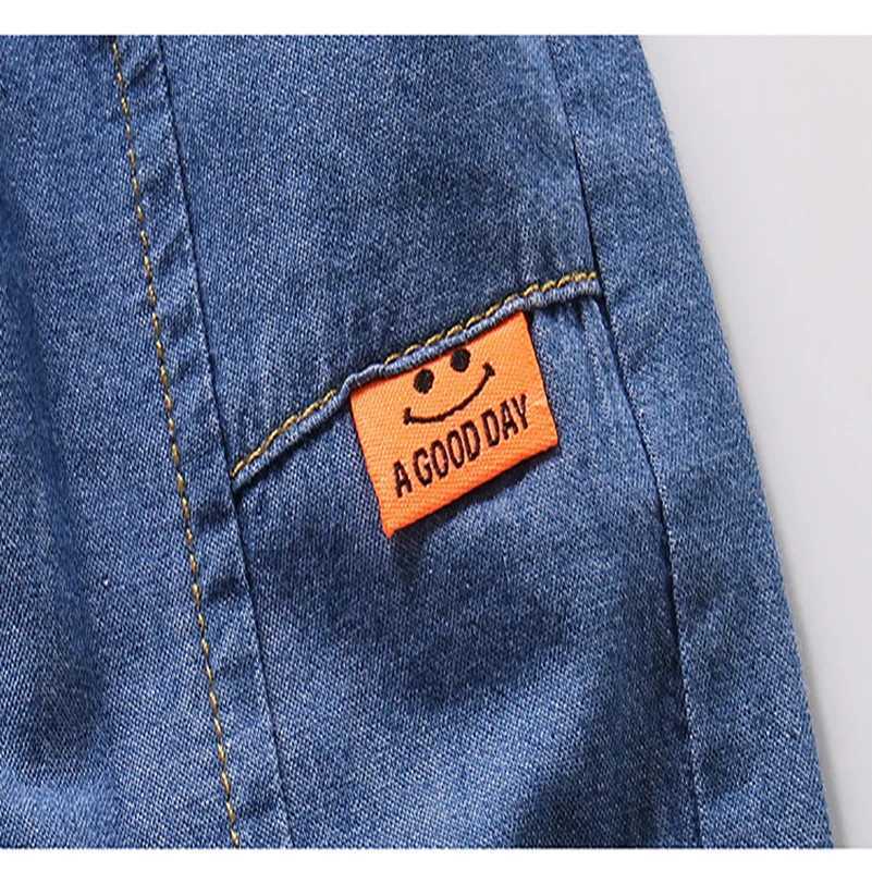 2024 Spring and Autumn Girls Fashion Versatile Orange Smiling Face Mosquito proof Pants/Jeans 1-6 Years Old W241227