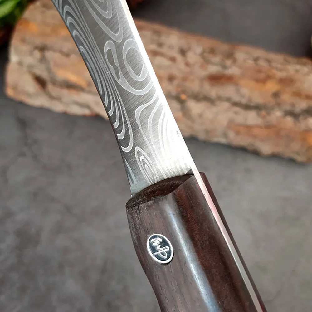 Cutting knife forged 5Cr15 stainless steel fishing practical wiring knife kitchen slicing but meat cutting knife Y241227