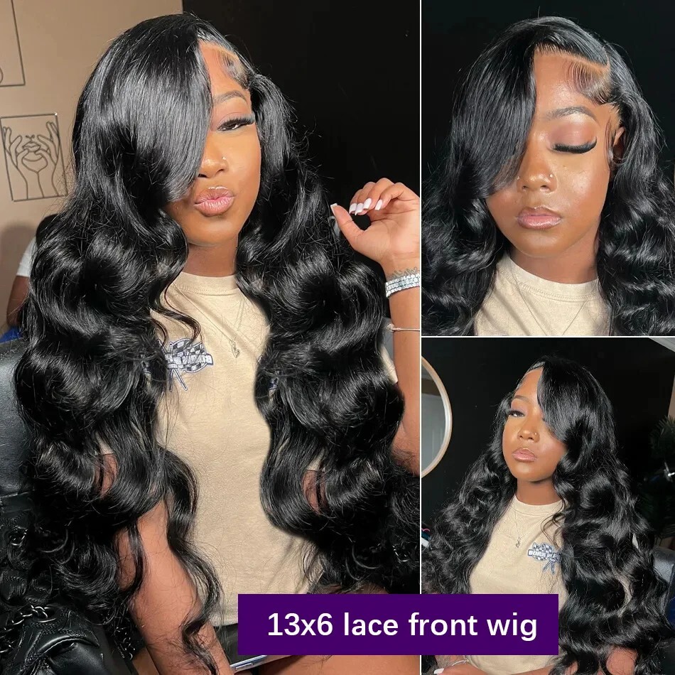 200% Density Human Hair Natural Body Wave 13X4 5X5 360Hd Lace Front Wig HD Human Hair