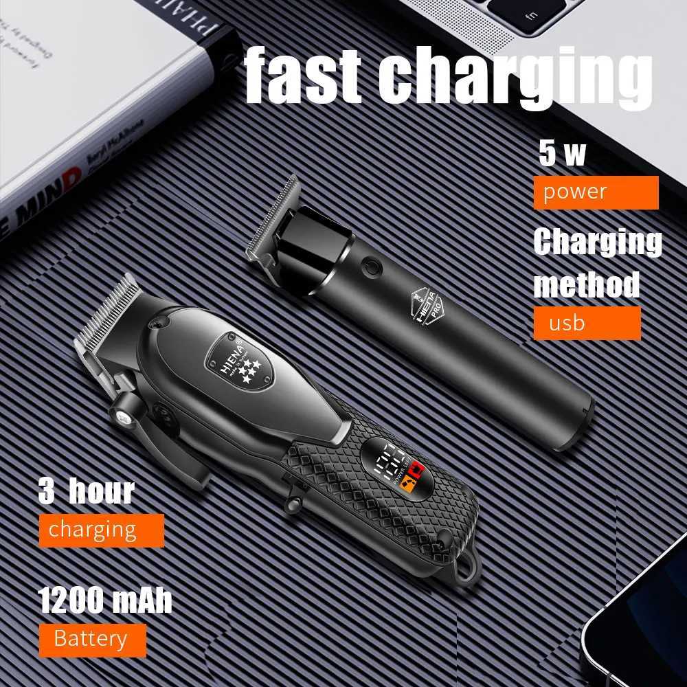 hiena Hair Clipper Kit for Men Electric Shaver Hair Trimmer Professional Cutting Machine Hair Trimmer with LCD Digital Display W241227