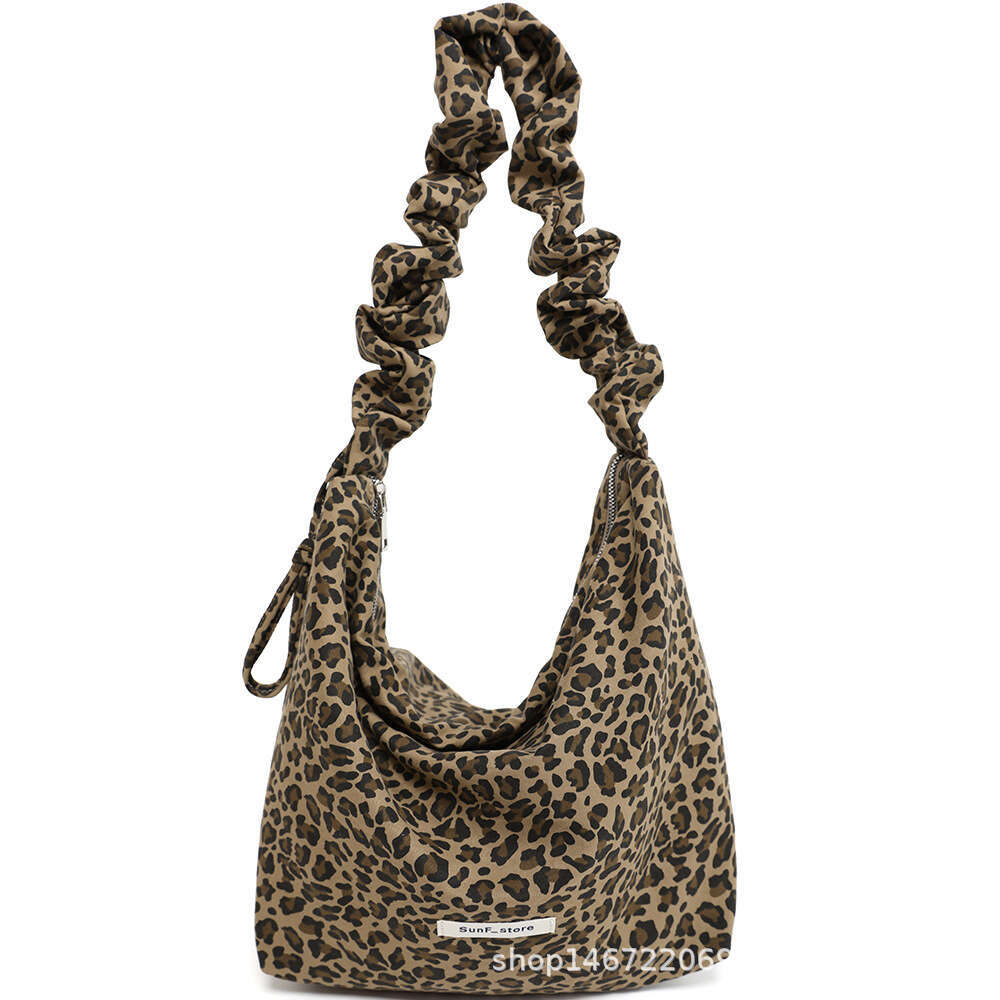 Niche Leopard Print Autumn And Winter Sail Korean Version Diagonal Backpack Floral Plaid Large Capacity Shoulder Bag Casual Crossbody Bag