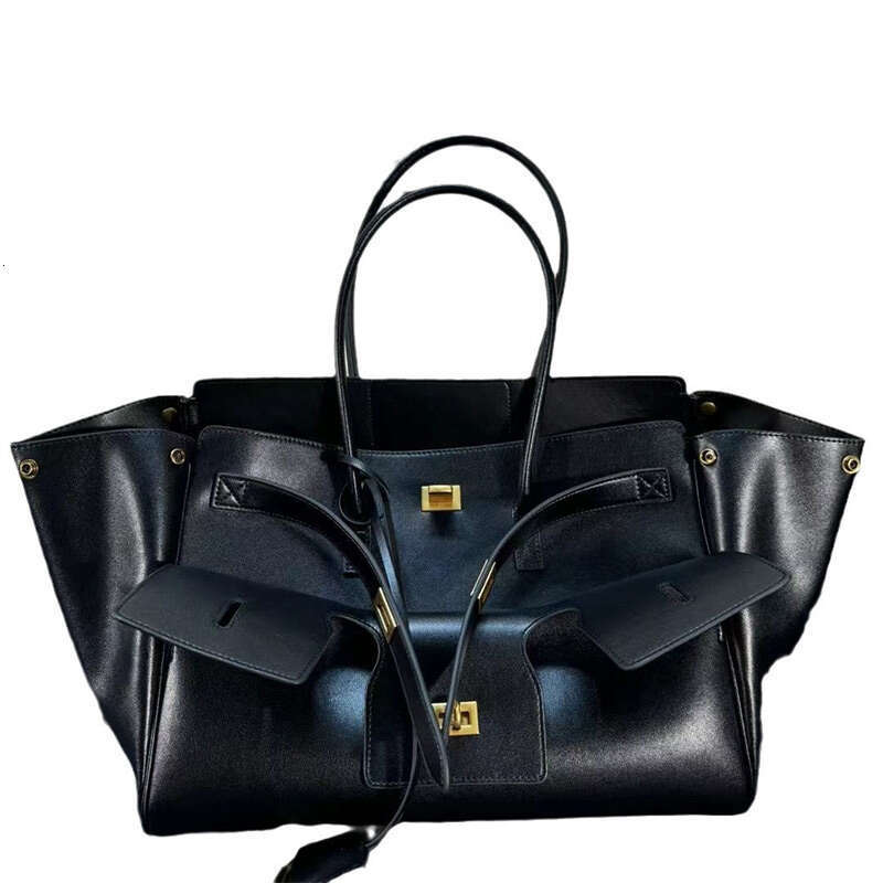 Women's Bags Designer Lock Wings Shoulder Bag,Large Capacity Commuting Tote Bag, Genuine Leather Locomotive Bag,Versatile Women Handbag Momei