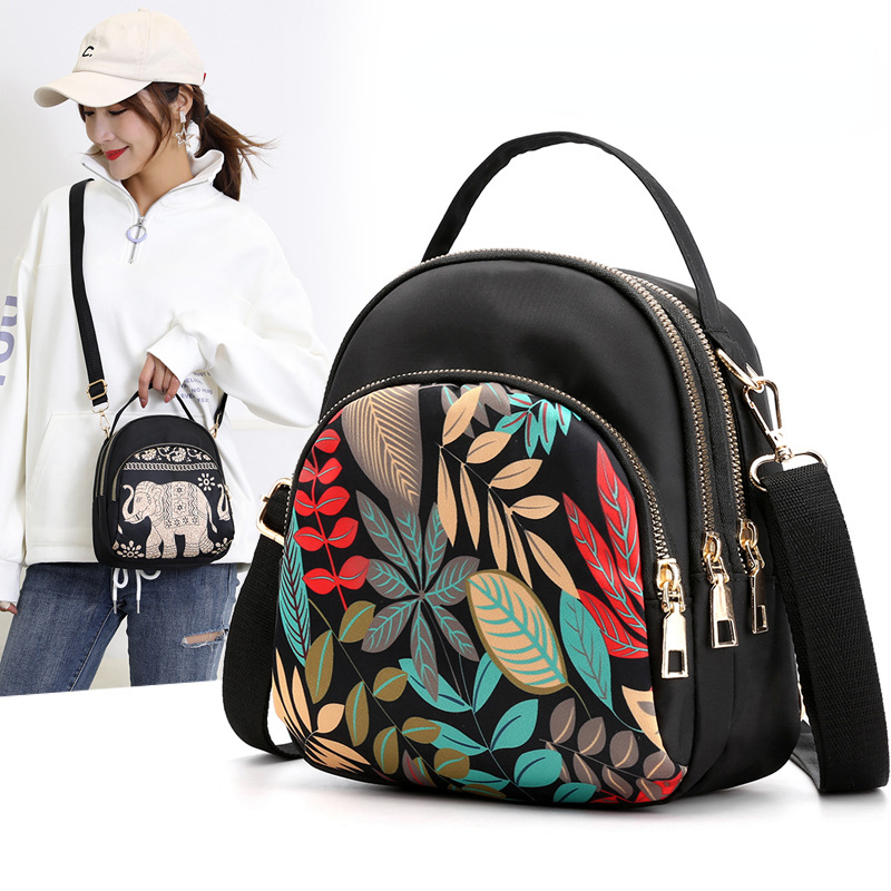 Shoulder Small Multi-Layer Large-Capacity Messenger Women's Oxford Cloth Single Backpack Crossbody Bag