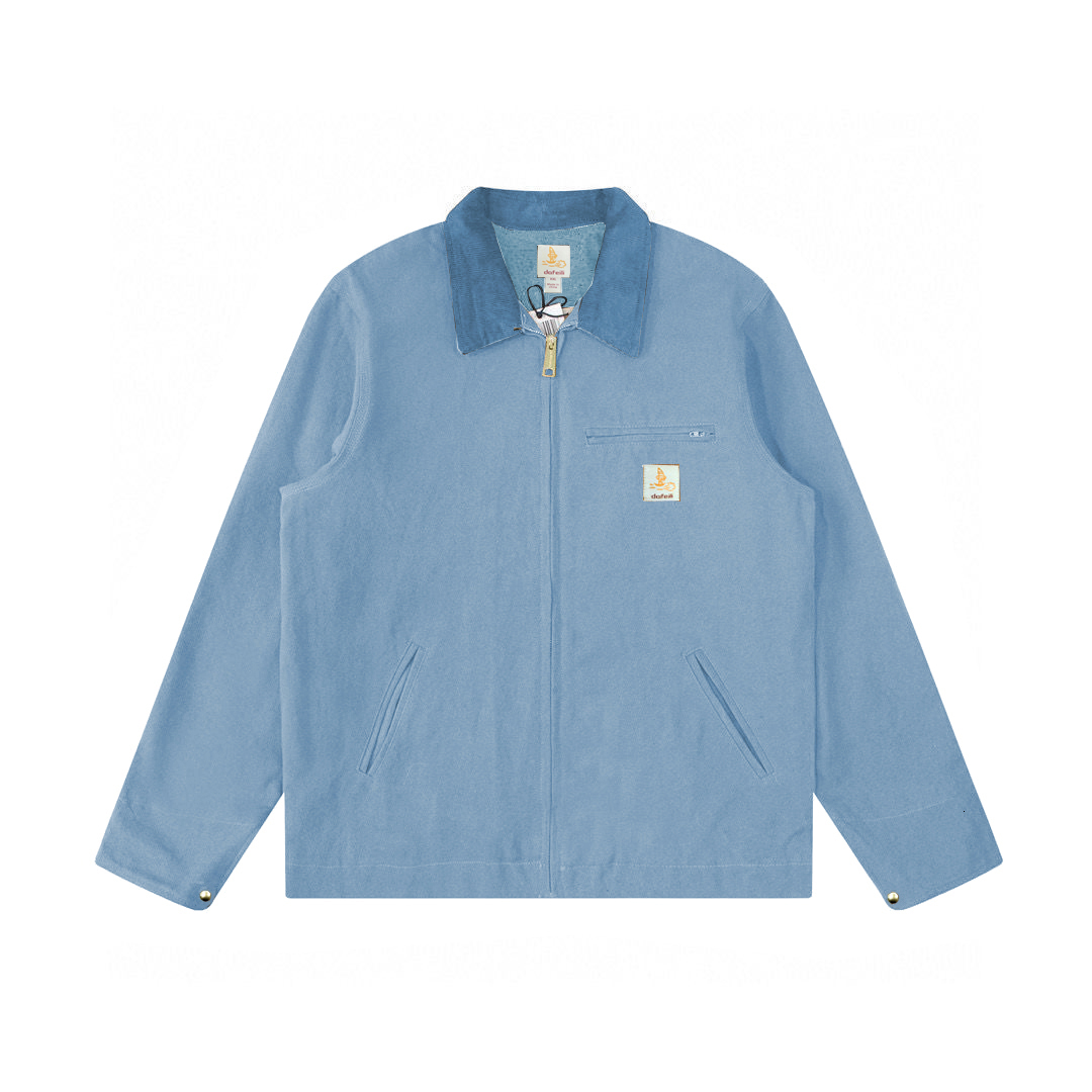 Casual Vintage Washed Corduroy Collar Jeans Spring Vty Utility Mesh Ing Work Wear Canvas Denim Detroit Jacket For Men