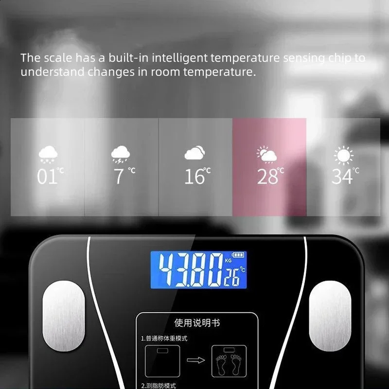 Smart Scale for Body Weight Digital Bathroom Scale Bluetooth Body Fat ScaleBody Composition Analyzer with Smart APP Sync Weigh 241226