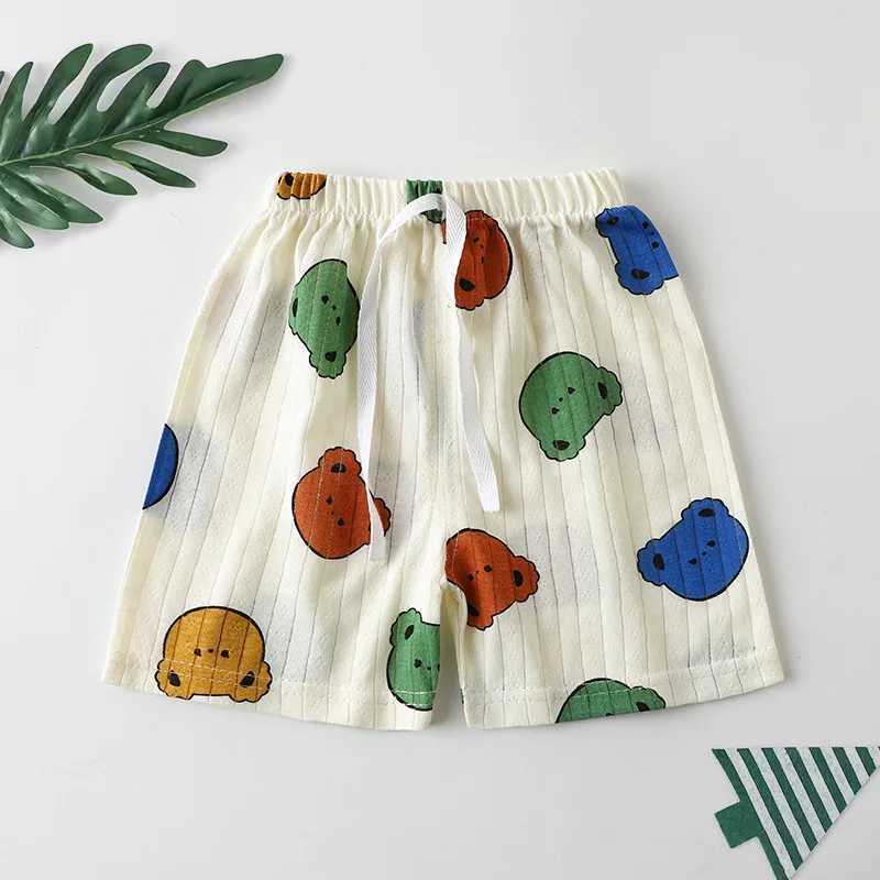 Kids Shorts Childrens Summer Clothing Cotton Boys Girls Open Crotch Casual Pants Single Shorts Loungewear Cartoon Design W241227