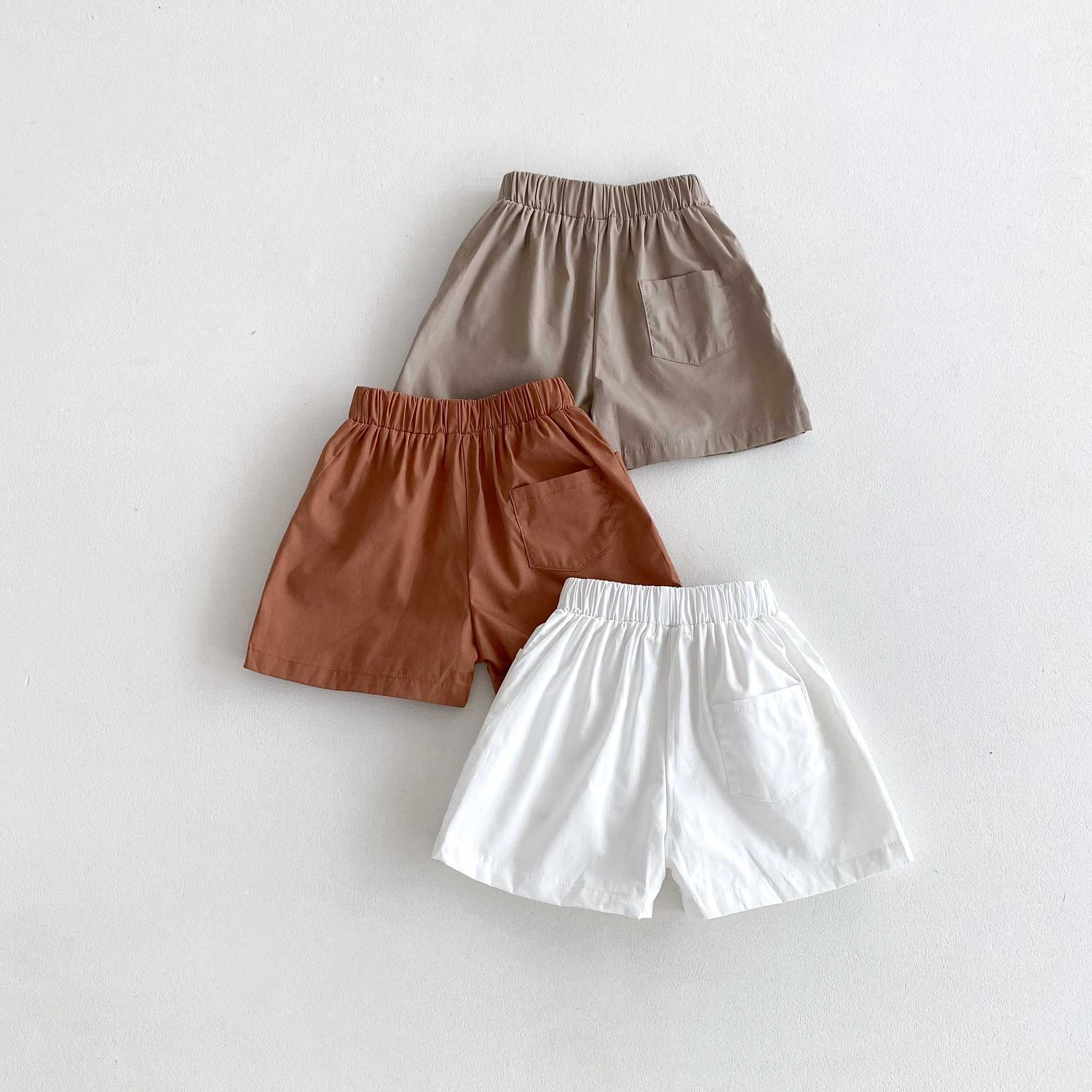 Korea Trend Baby Boys Shorts Summer Cotton Breathable 3 Pockets Design Children Sports Pants 0-4 Yrs Girls Clothes W241227