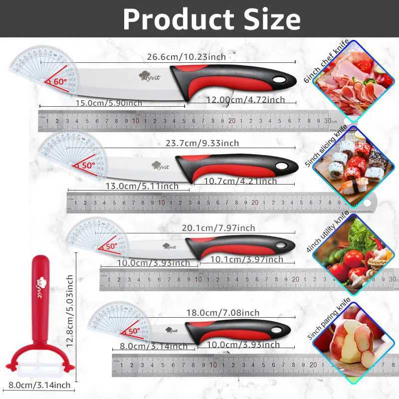 kitchen knife set Ceramic Knife Beauty Gifts n touch handle 3 4 5 6 inch+Peeler+Covers Paring fruit knife set Y241227