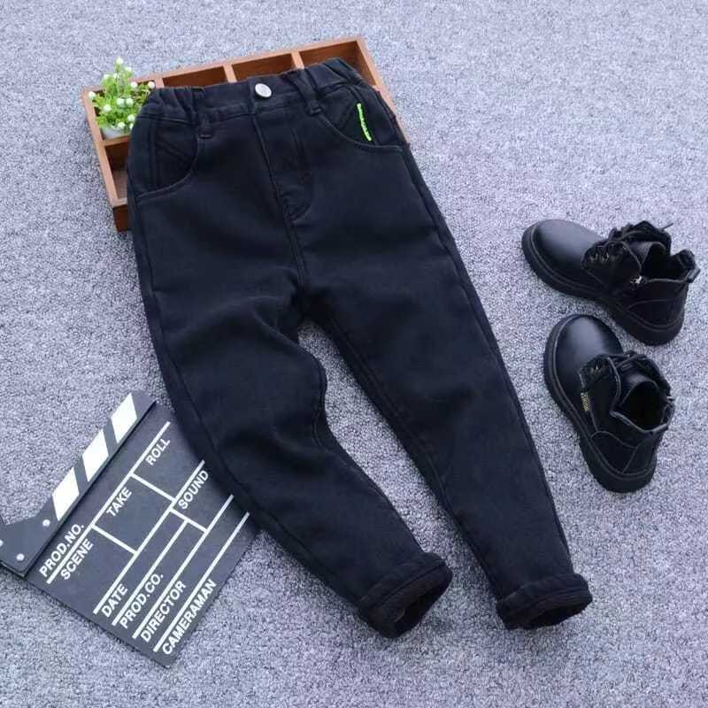 1-11 Yrs boys unisex wool winter pants suitable for children baby thick warm and soft suitable for childrens stretch wool jeans W241227