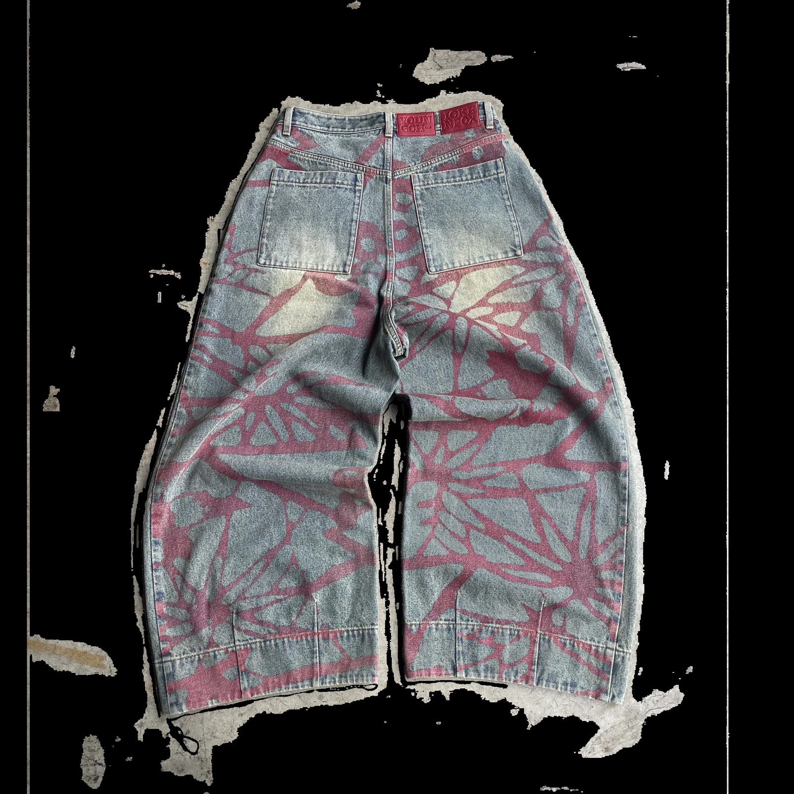 Retro Jeans for Men Y2k Hip Hop Harajuku Pattern Straight Leg Baggy Streetwear Gothic Punk High Waisted Wide 241225