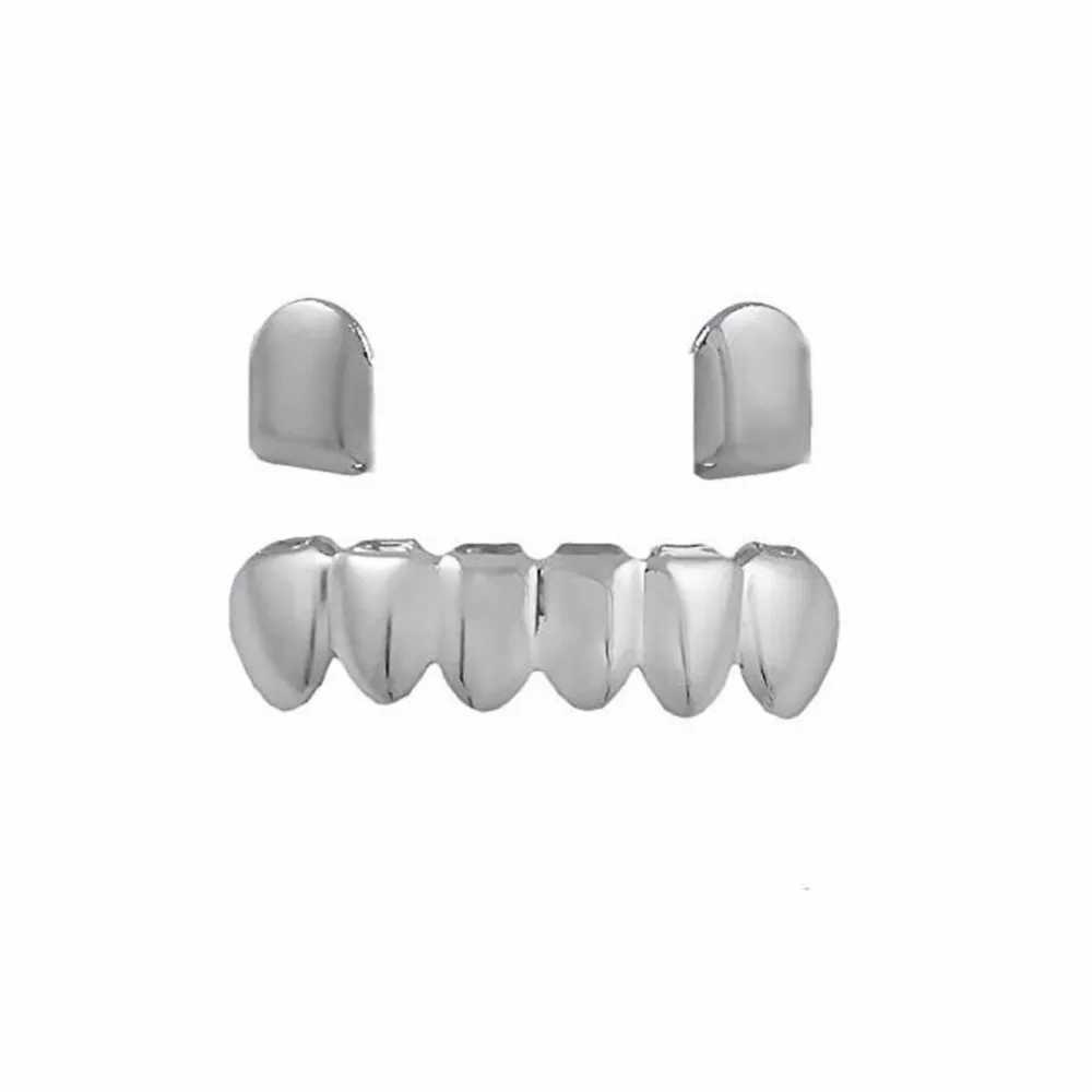 Gold Plated HipHop Tooth Grillz C Top Bottom Dental Grill Teeth Cs Halloween Cosplay W241227